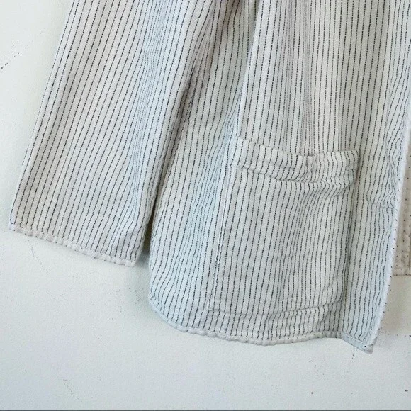 EILEEN FISHER REVERSIBLE COTTON KIMONO JACKET M Open Front Lagenlook Blazer - Picture 12 of 13